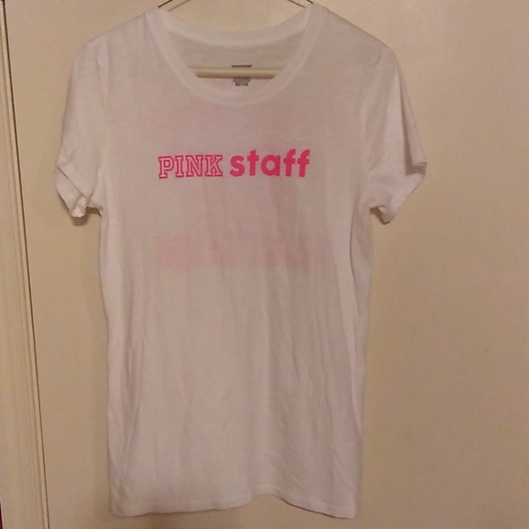 PINK Victoria's Secret Tops - 👀 SUPER rare htf VS Pink Staff t shirt NWT